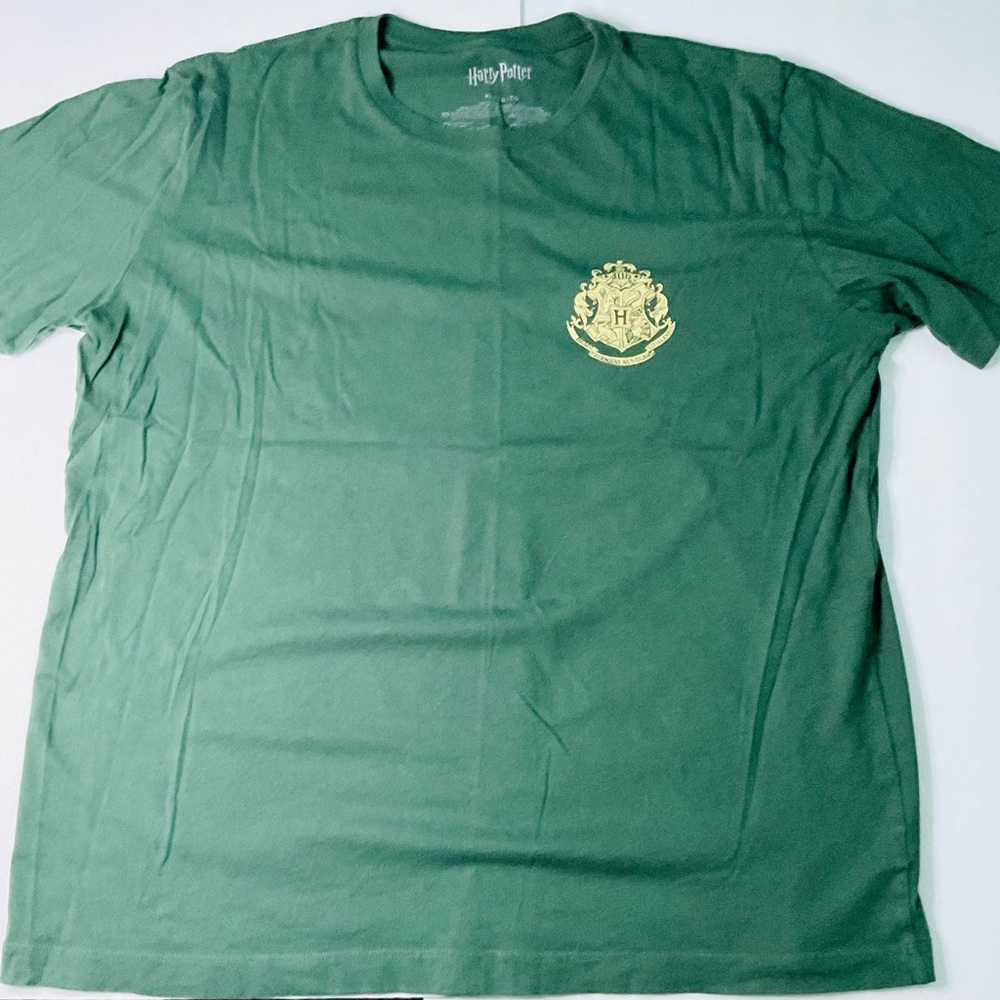 Harry Potter Hogwarts Map Graphic T-Shirt Green Warner Bros Tee Size XL